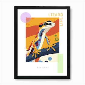 Day Gecko Abstract Modern Illustration 1 Poster Art Print