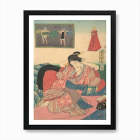 Twelve Hours Of Spring Pleasures Hour Of The Dragon By Utagawa Kunisada Art Print