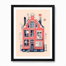 A House In Amsterdam, Abstract Risograph Style 4 Art Print