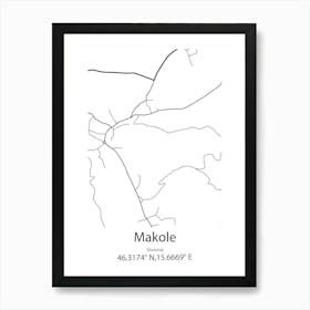 Makole,Slovenia Minimalist Map Art Print