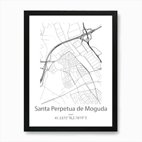 Santa Perpetua De Moguda,Spain Minimalist Map Poster