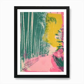 Arashiyama Bamboo Grove Duotone Silkscreen 1 Art Print