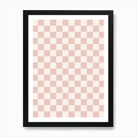 Pale Beige Checkerboard Art Print