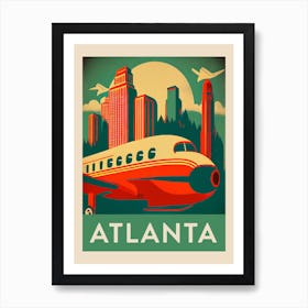 Atlanta Vintage Travel Poster Art Print