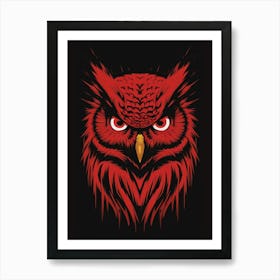 Red Owl Art Print