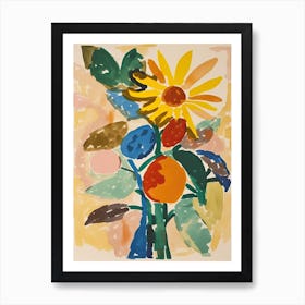 Sunflowers Flower Illustration 2 Art Print