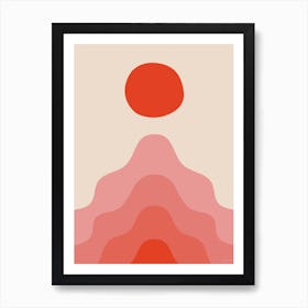 Open Your Mind Red Gradient Playful Wavy Art Print
