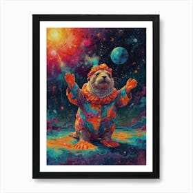 Clown Otter Art Print