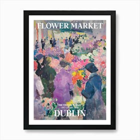 Vintage Flower Market Painting Dublin Art Print