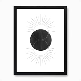 Abstract black sun 1 Art Print