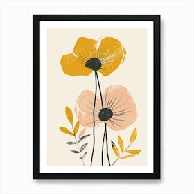 Skopje Flower Market Boho Minimalist Style Art Print