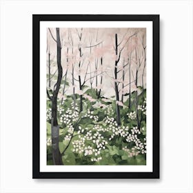 Green Forest Pattern Painting 4 Art Print