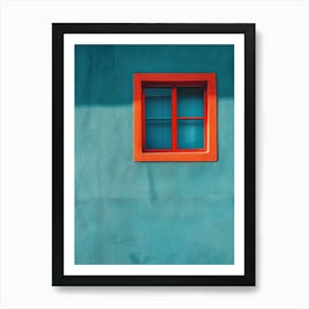 Window On A Blue Wall Art Print