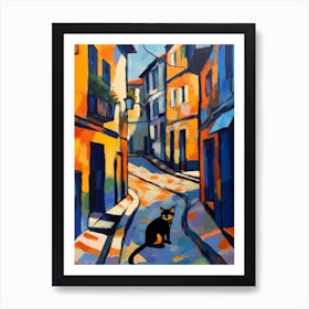 Painting Of Buenos Aires With A Cat 2 In The Style Of Matisse Art Print