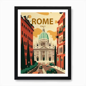 Rome Italy Retro Art Print