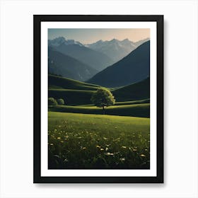 Tree In A Field Art Print