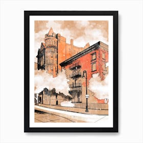 Cityscape Brooklyn Nyc City Street Art Print