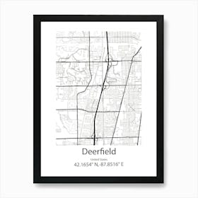 Deerfield Beach,United States Minimalist Map Art Print