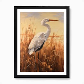 Bird Painting Stork 1 Art Print