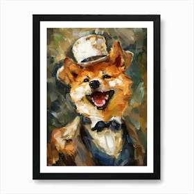 Oil Painting Smiling Shiba Inu 6 Art Print