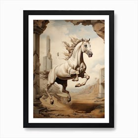 A Horse Painting In The Style Of Trompe L Oeil 2 Art Print