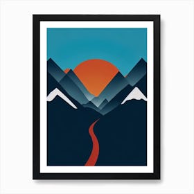 Vail, Usa Modern Illustration Skiing Poster Art Print