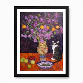 Lilac With A Cat 4 Art Nouveau Klimt Style Affiche