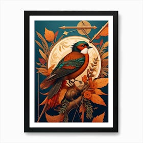 Autumn Bird Sheets Ornament Art Print