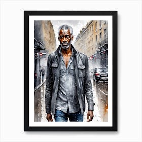 Man Walking Down The Street Art Print