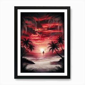 Sunset At The Beach 13 Art Print