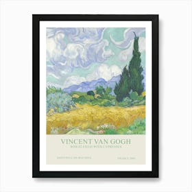 Vincent Van Gogh - Wheat field with cypresses Art Print