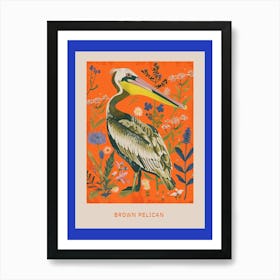 Spring Birds Poster Brown Pelican 3 Art Print