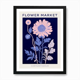 Blue Flower Market Poster Chrysanthemum 1 Art Print