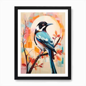 Bird Painting Collage Magpie 7 Art Print
