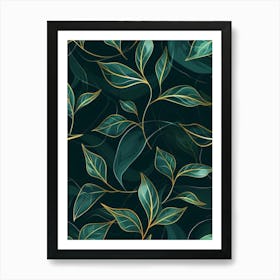 Seamless Pattern With Leaves 2 Art Print