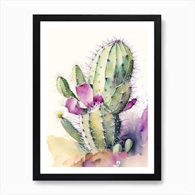 Prickly Pear Cactus Storybook Watercolours 1 Art Print