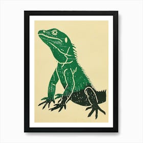 Jamaican Iguana Bold Block 1 Art Print