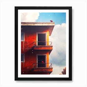 Red Building Art Print