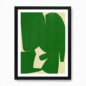 Large Abstract Cut Out In Green Art Print