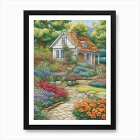 Garden Cottage Art Print
