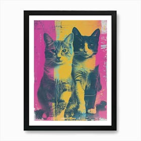 Cat Portrait Polaroid Inspired 4 Art Print