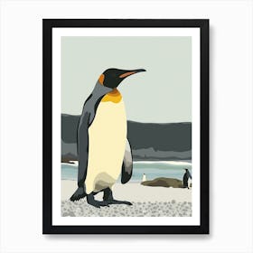 King Penguin Deception Island Minimalist Illustration 2 Art Print