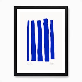 Abstract Blue Stripes 01 Art Print