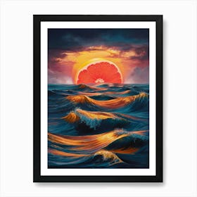 Sunset Over The Ocean 10 Art Print