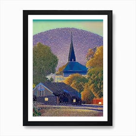 Vacaville, City Us  Pointillism Art Print