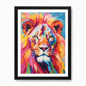 Lion Art Painting Fauvist Style 1 Art Print