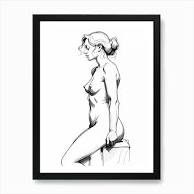 Female Nude Drawing Art Print