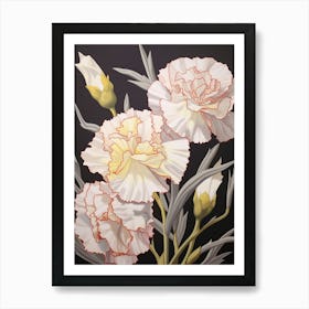 Carnation 5 Flower Painting Art Print