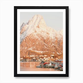 Snowy Mountain Town Art Print