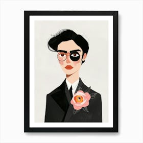 Man With Glasses Art Print